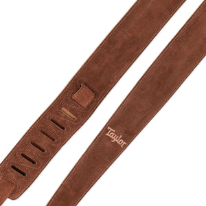 TAYLOR 4400-25 2.5” EMBROIDERED SUEDE GUITAR STRAP - CHOCOLATE