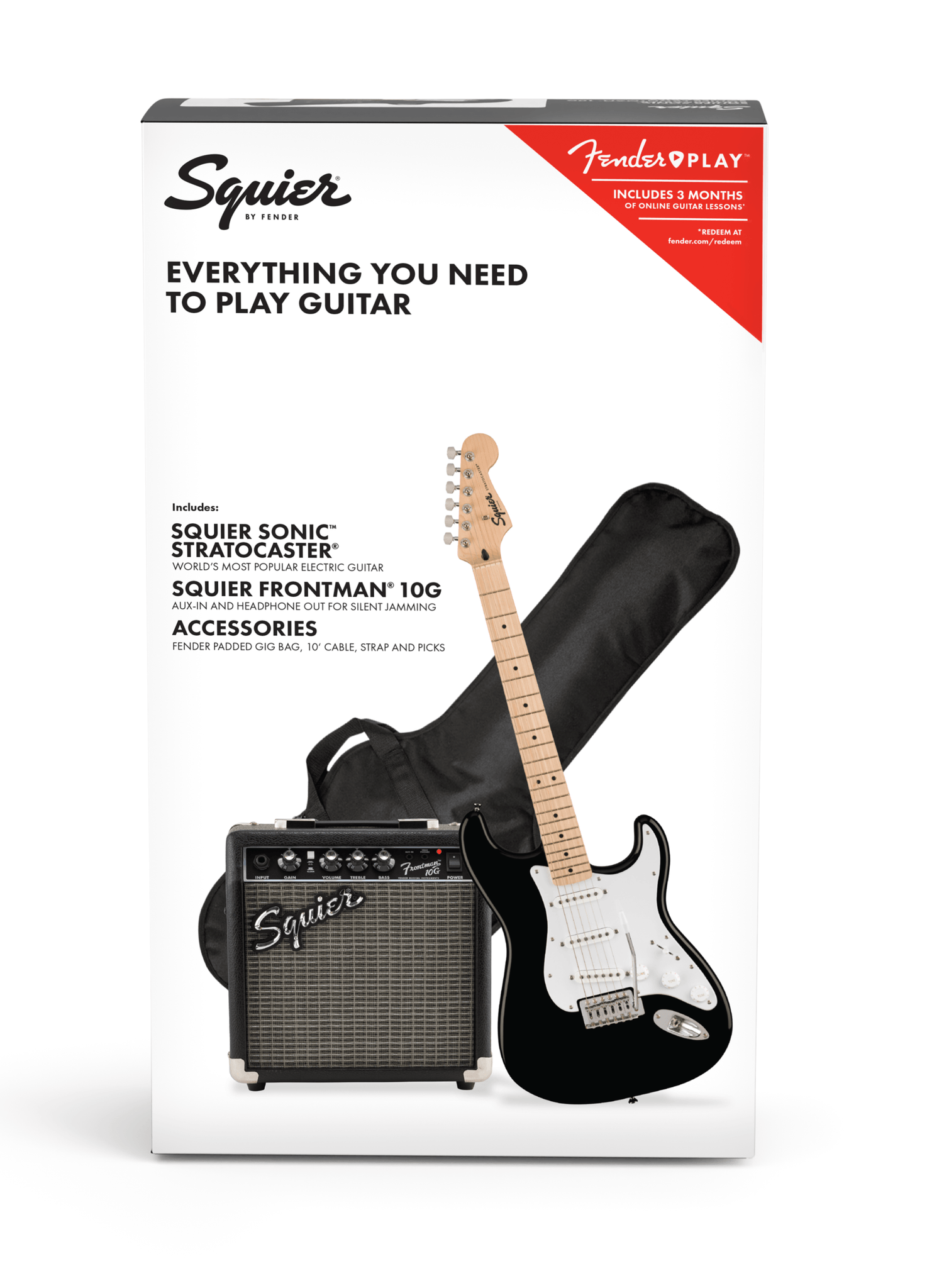 SQUIER SONIC STRATOCASTER PACK - BLACK