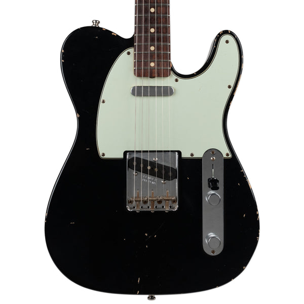 USED FENDER CUSTOM SHOP 2009 LIMITED '64 TELECASTER RELIC - BLACK WITH CASE AND COA