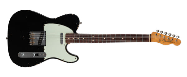 USED FENDER CUSTOM SHOP 2009 LIMITED '64 TELECASTER RELIC - BLACK WITH CASE AND COA