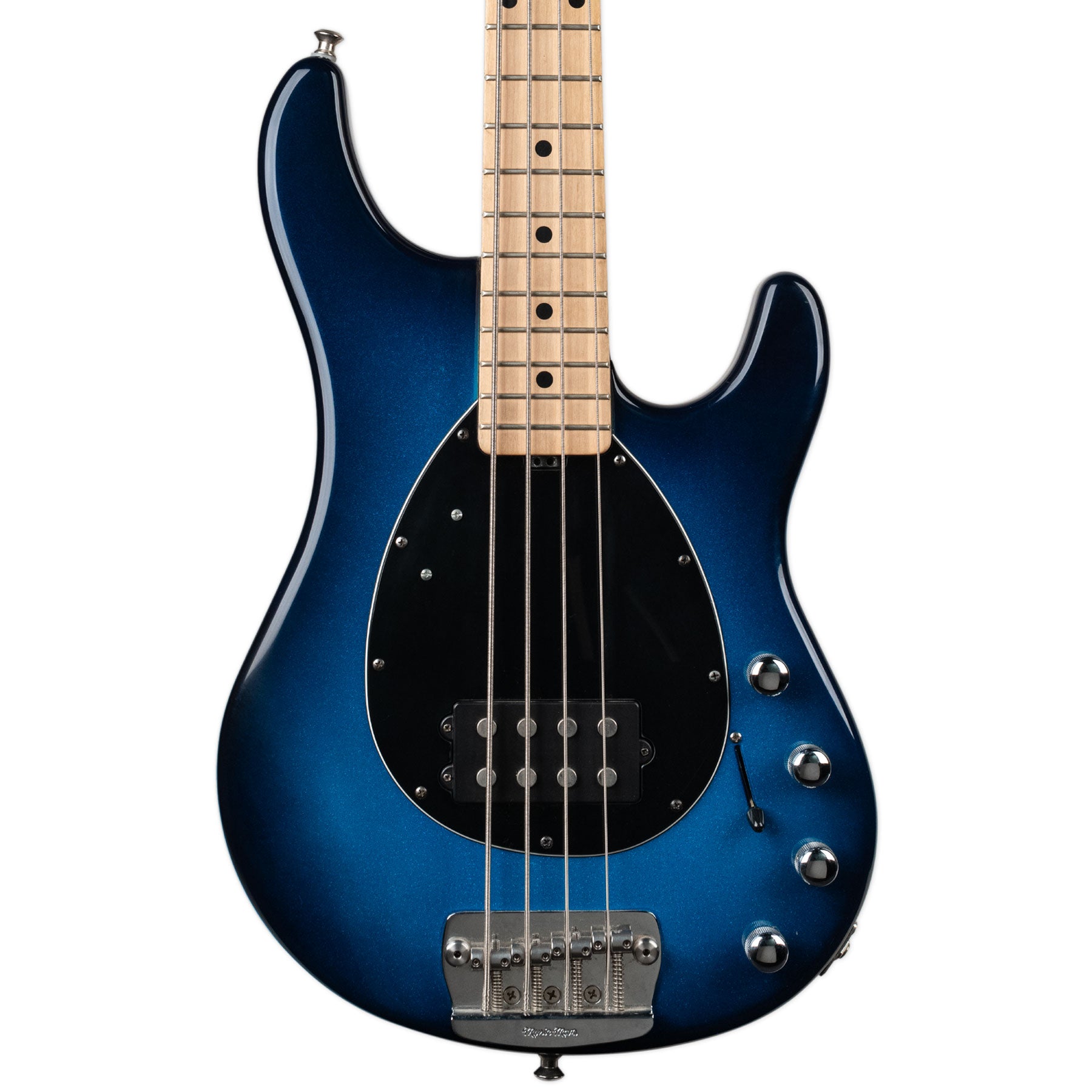 USED ERNIE BALL MUSIC MAN STERLING BASS 1H -  METALLIC BLUE BURST WITH CASE