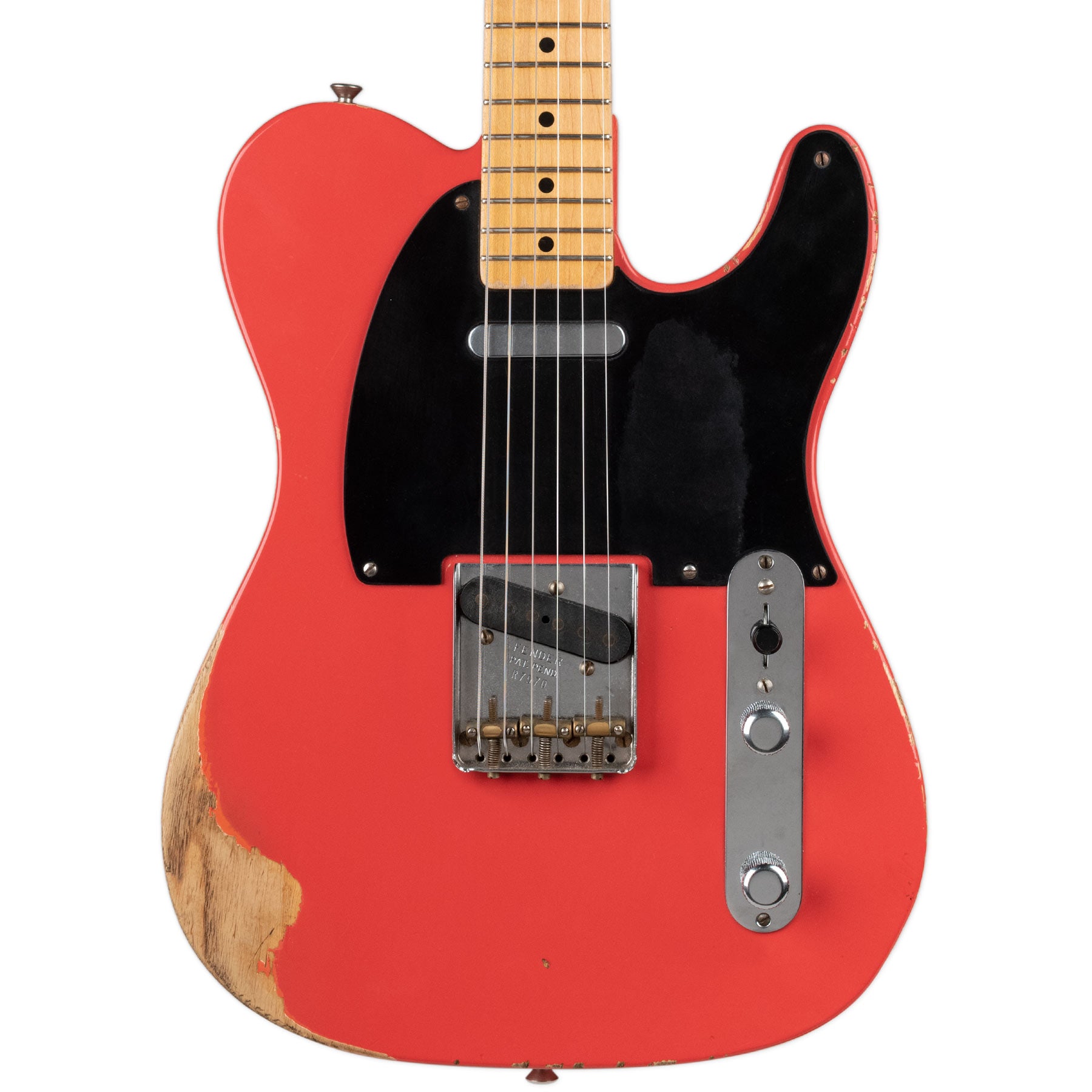 USED FENDER CUSTOM SHOP '51 NOCASTER RELIC - FIESTA RED WITH TWEED THERMOMETER CASE AND COA