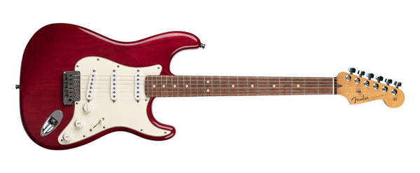 USED FENDER CUSTOM SHOP 2002 CUSTOM CLASSIC STRATOCASTER - BING CHERRY TRANSPARENT WITH CASE AND COA