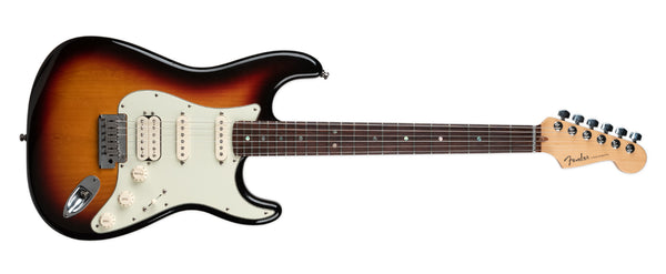 USED FENDER 2007 AMERICAN DELUXE HSS FAT STRATOCASTER - 3-COLOUR SUNBURST WITH CASE