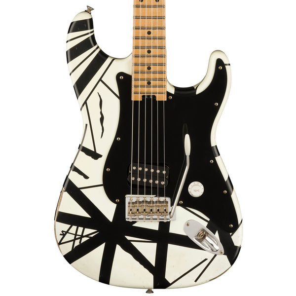 EVH STRIPED SERIES '78 ERUPTION - WHITE WITH BLACK STRIPES RELIC