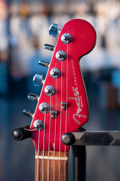 USED FENDER AMERICAN STANDARD STRATOCASTER 1996 RED MATCHING HEADSTOCK W/CASE