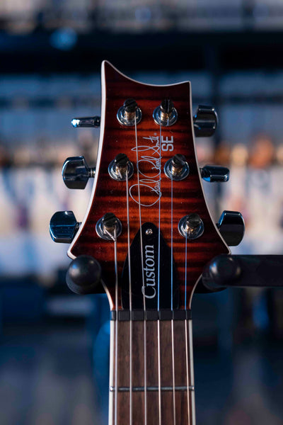 USED PRS SE CUSTOM 24 SEMI-HOLLOW PIEZO ORANGE TIGER BURST - W/GIGBAG