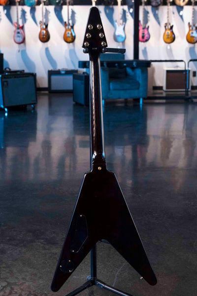 USED GIBSON GUITAR OF THE MONTH  50TH ANNIVERSARY FLYING V 2008 - BRIMSTONE BURST WITH CASE