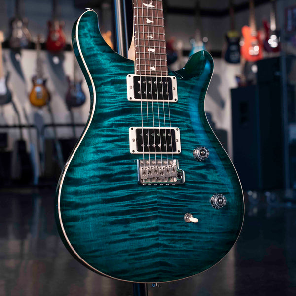 USED PRS CE 24 - CUSTOM COLOUR TRANS BLUE GREEN BURST WITH HAND SELECTED TOP