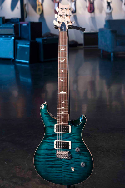 USED PRS CE 24 - CUSTOM COLOUR TRANS BLUE GREEN BURST WITH HAND SELECTED TOP