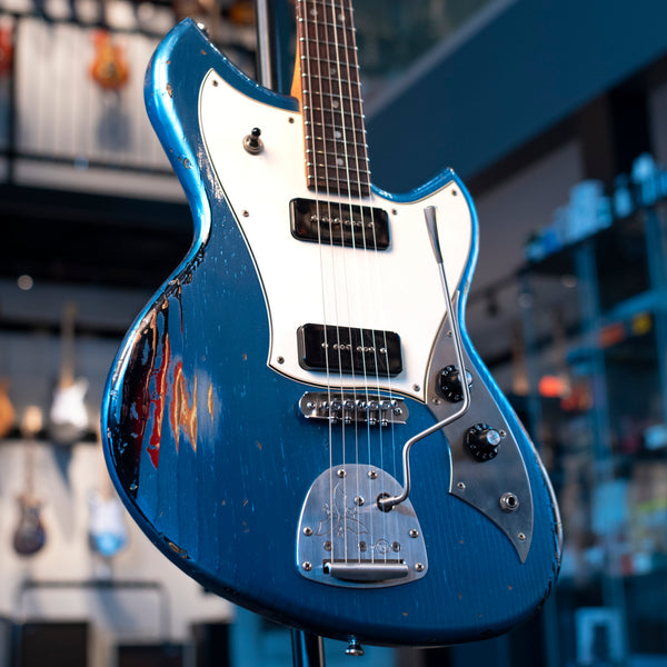 USED NOVO GUITARS SERUS J - LAKE PLACID BLUE OVER '64 3 TONE BURST LIMITED EDITION