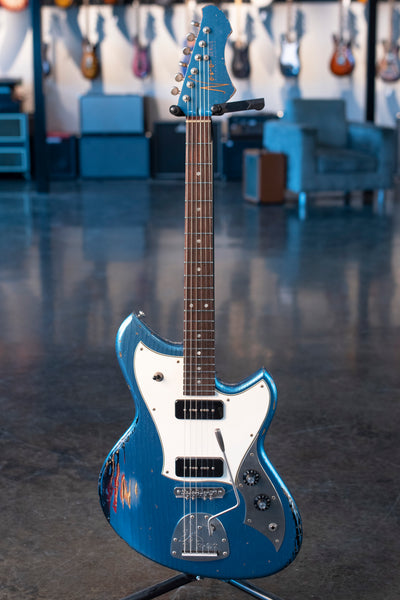 USED NOVO GUITARS SERUS J - LAKE PLACID BLUE OVER '64 3 TONE BURST LIMITED EDITION
