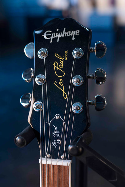 USED EPIPHONE MUSE LES PAUL - JET BLACK METALLIC WITH CASE