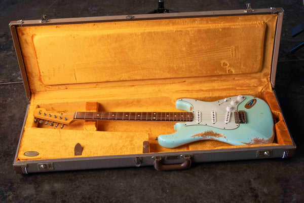 USED FENDER CUSTOM SHOP 1960 RELIC FADED SURF GREEN WITH CASE