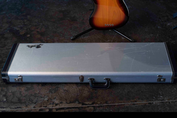USED FENDER 60TH ANNIVERSARY AMERICAN JAZZ BASS WITH SILVER CASE