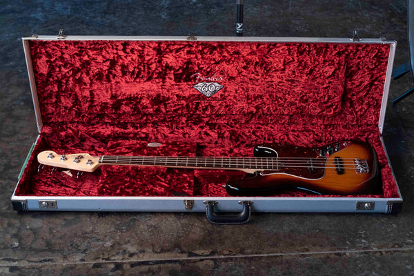 USED FENDER 60TH ANNIVERSARY AMERICAN JAZZ BASS WITH SILVER CASE