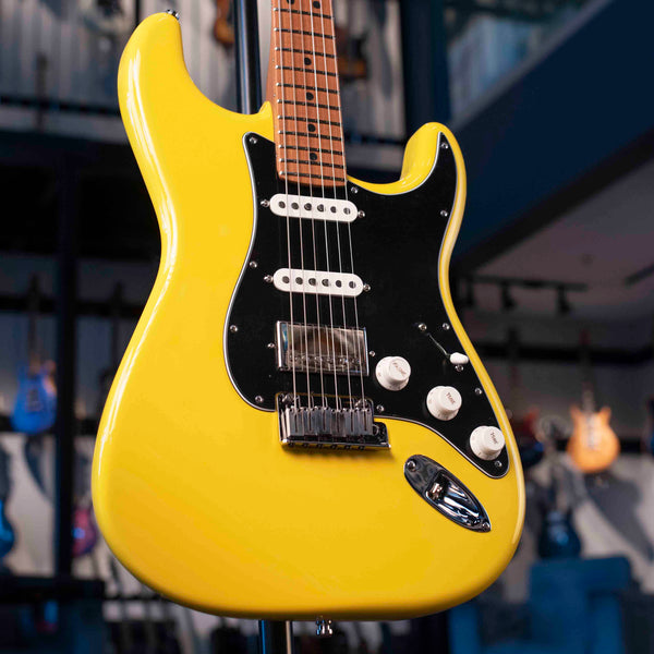 FENDER LIMITED EDITION AMERICAN ULTRA II STRATOCASTER HSS, ROASTED MAPLE FINGERBOARD - GRAFFITI YELLOW WITH CASE