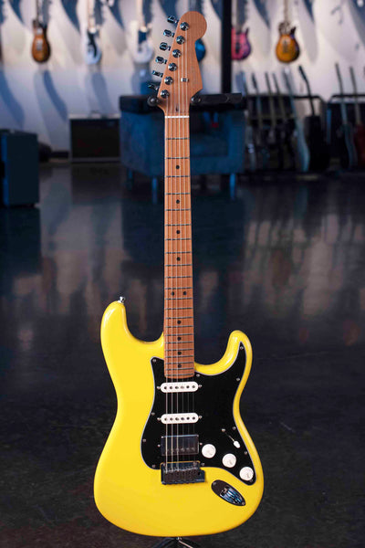 FENDER LIMITED EDITION AMERICAN ULTRA II STRATOCASTER HSS, ROASTED MAPLE FINGERBOARD - GRAFFITI YELLOW WITH CASE