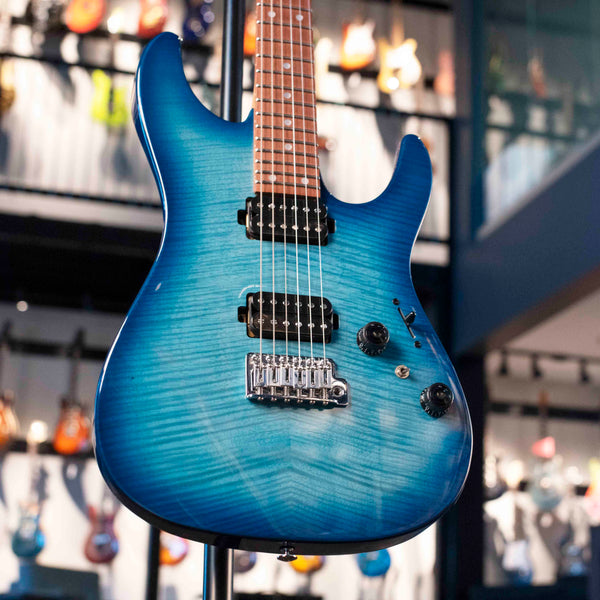 USED IBANEZ - AZ24S1F-TXB  - TRANSPARENT TURQUOISE BURST WITH CASE