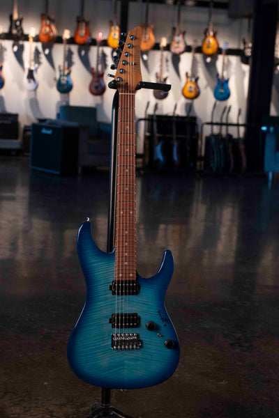 USED IBANEZ - AZ24S1F-TXB  - TRANSPARENT TURQUOISE BURST WITH CASE