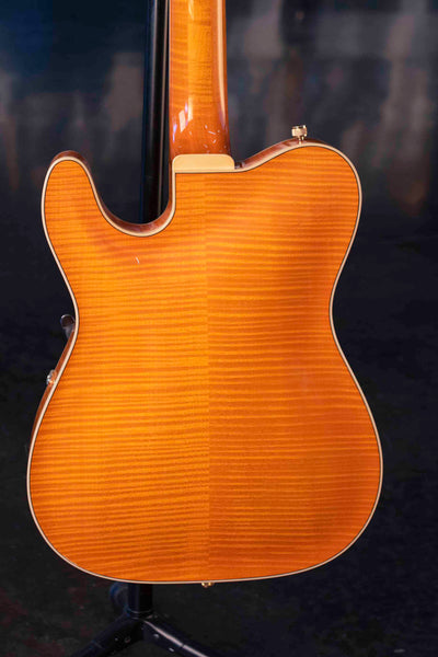 USED FENDER CUSTOM SHOP GRETSCH HYBRID ARCHTOP TELECASTER PAUL WALLER MASTERBUILD - ORANGE WITH CASE