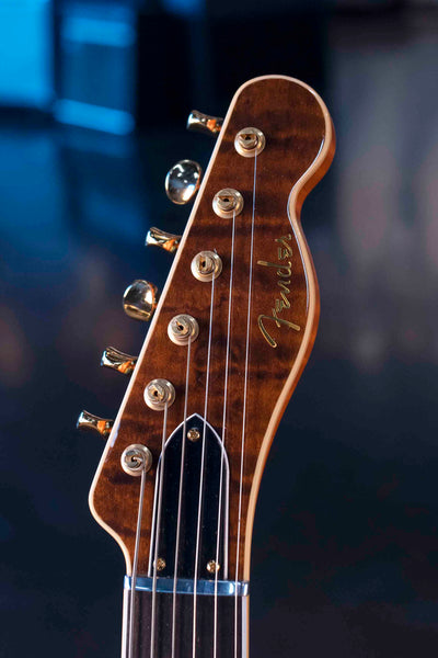 USED FENDER CUSTOM SHOP GRETSCH HYBRID ARCHTOP TELECASTER PAUL WALLER MASTERBUILD - ORANGE WITH CASE