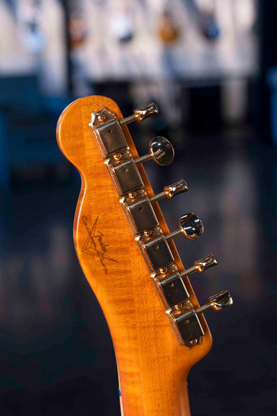 USED FENDER CUSTOM SHOP GRETSCH HYBRID ARCHTOP TELECASTER PAUL WALLER MASTERBUILD - ORANGE WITH CASE