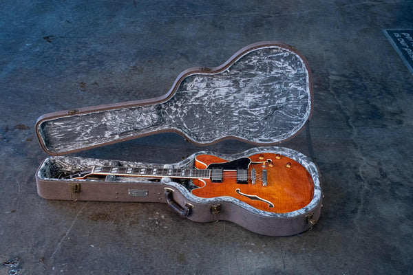USED EASTMAN T59/V-AMB THINLINE SEMI-HOLLOW ELECTRIC-AMBER W/HARDSHELL CASE