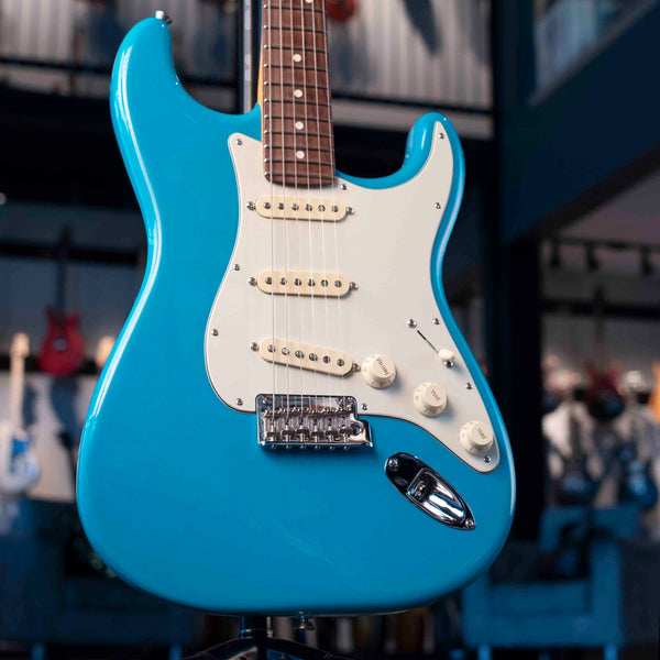 USED FENDER AMERICAN PROFESSIONAL II STRATOCASTER - MIAMI BLUE WITH CASE