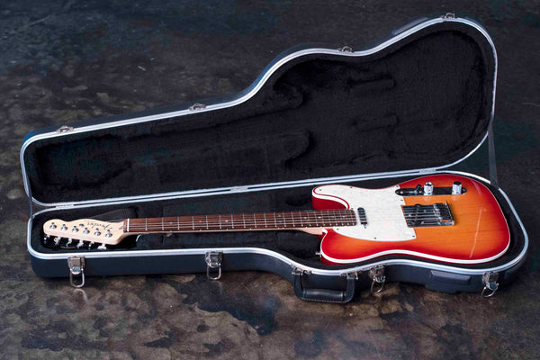 USED FENDER TELE AMERICAN DELUXE AGED CHERRY BURST WITH  CASE