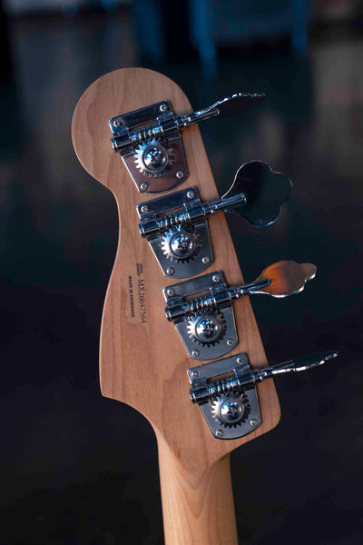 USED FENDER P/J BASS SQUIER BODY FENDER PLAYER NECK WITH CASE