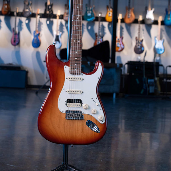 USED FENDER AMERICAN PROFESSIONAL STRATOCASTER HSS - SIENNA SUNBURST WITH CASE