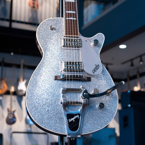 USED GRETSCH SPARKLE JET G6129T - SILVER SPARKLE WITH CASE