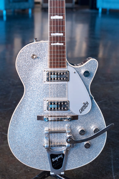 USED GRETSCH SPARKLE JET G6129T - SILVER SPARKLE WITH CASE