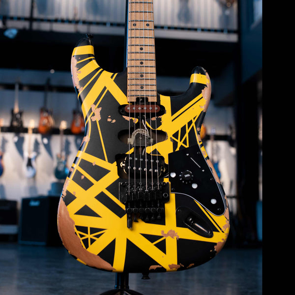 EVH  LIMITED EDITION STRIPED SERIES FRANKENSTEIN™ FRANKIE AGED BLACK AND YELLOW