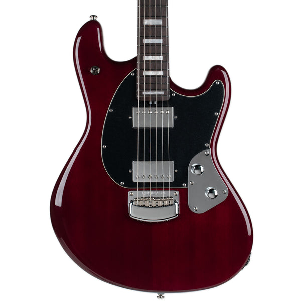 ERNIE BALL MUSIC MAN BALL FAMILY RESERVE STINGRAY BARITONE - OXBLOOD TRANSPARENT