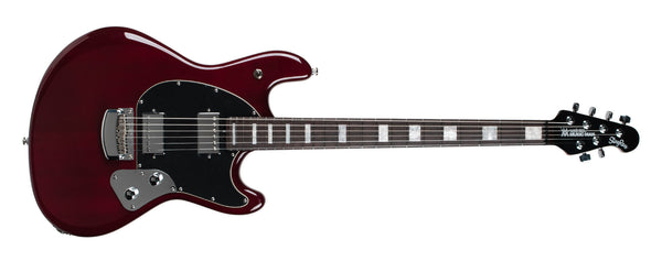 ERNIE BALL MUSIC MAN BALL FAMILY RESERVE STINGRAY BARITONE - OXBLOOD TRANSPARENT