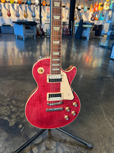 USED GIBSON LES PAUL STANDARD 60S FIGURED TOP - TRANSLUCENT FUCHSIA