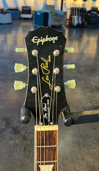 USED EPIPHONE 1959 LES PAUL STANDARD REISSUE LE CHERRY SUNBURST W/CASE
