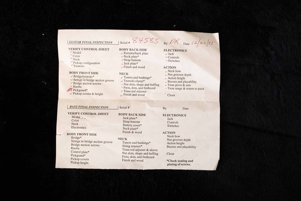 VINTAGE ERNIE BALL MUSIC MAN EDDIE VAN HALEN MODEL 1993 TRANS QUILT BLUE WITH ORIGINAL CASE