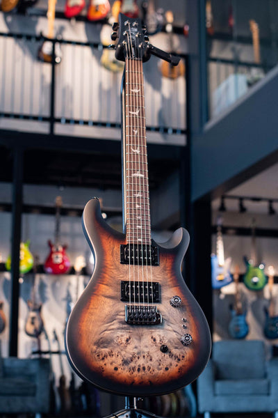 PRS SE "EXOTIC" CUSTOM 24-08 POPLAR BURL - CHARCOAL CHERRY MIDNIGHT BURST