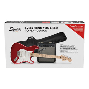 SQUIER FSR SONIC STRAT PACK - FRONT MAN 10G CANDY APPLE RED