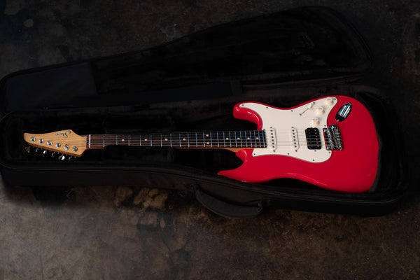 SUHR CLASSIC S, PORSCHE RED, INDIAN ROSEWOOD FINGERBOARD, HSS, SSCII W/BAG