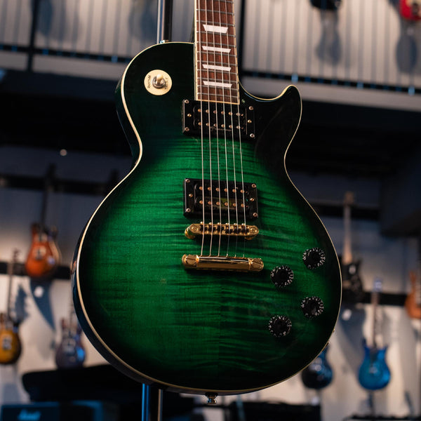 USED 1999 EPIPHONE LES PAUL  GREEN BURST  W/CASE