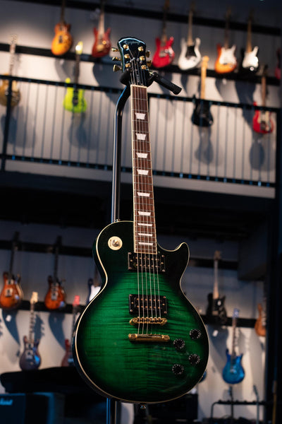 USED 1999 EPIPHONE LES PAUL  GREEN BURST  W/CASE