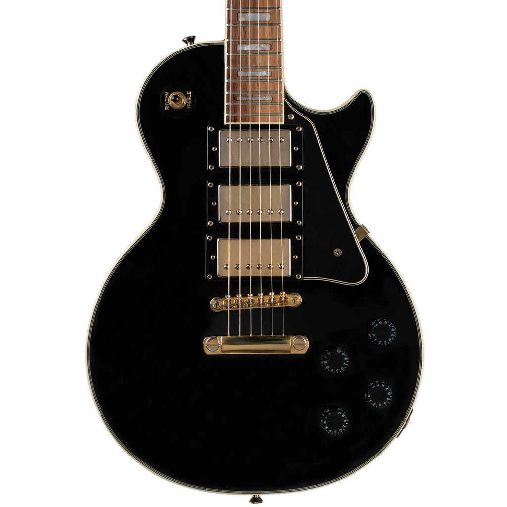 USED EPIPHONE LES PAUL CUSTOM BLACK BEAUTY 3-PICKUP WITH CASE