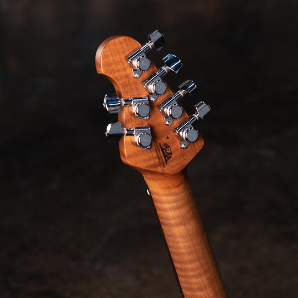 USED ERNIE BALL MUSIC MAN LUKE 4 HSS WITH MONO CASE - BUTANE BLUE