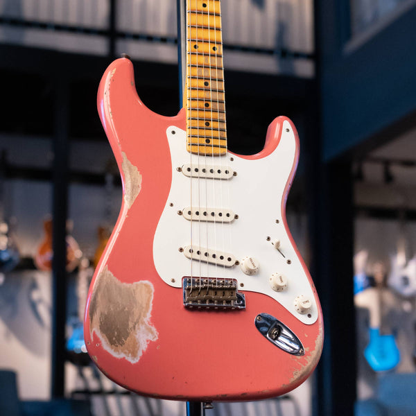 USED FENDER CUSTOM SHOP LIMITED EDITION '56 STRATOCASTER HEAVY RELIC - FADED AGED TAHITIAN CORAL