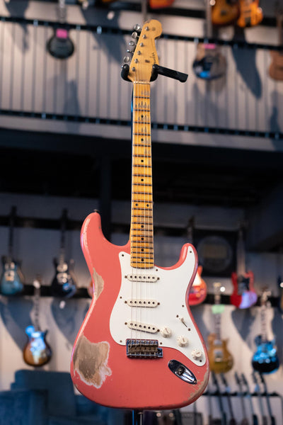 USED FENDER CUSTOM SHOP LIMITED EDITION '56 STRATOCASTER HEAVY RELIC - FADED AGED TAHITIAN CORAL