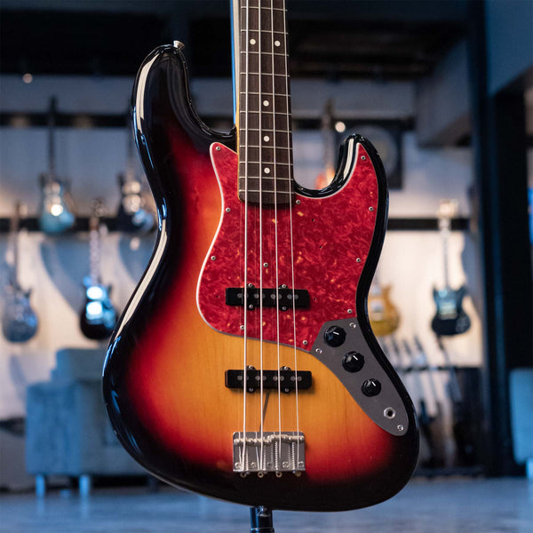 USED FENDER JAZZ BASS CRAFTED IN JAPAN 1993 - SUNBURST WITH CASE